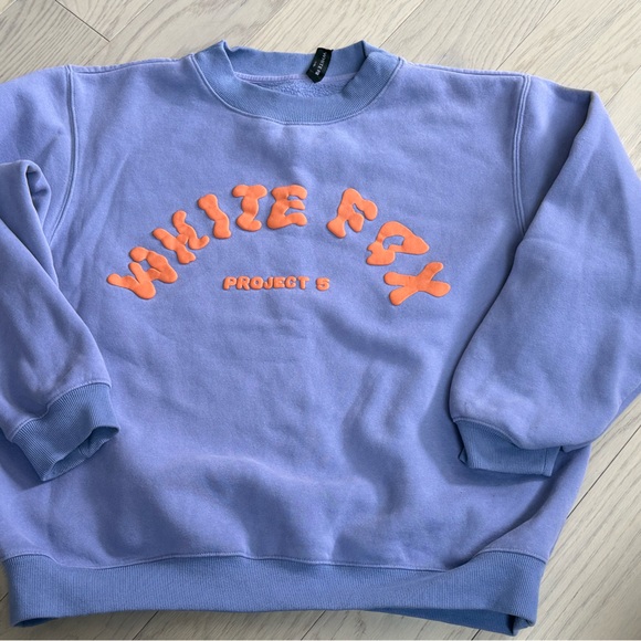 White Fox Purple Sweatshirt with Orange Graphic - Picture 2 of 4